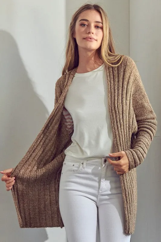CHUNKY SWEATER KNIT CARDIGAN | Solid Acrylic Cardigan With Long Sleeves