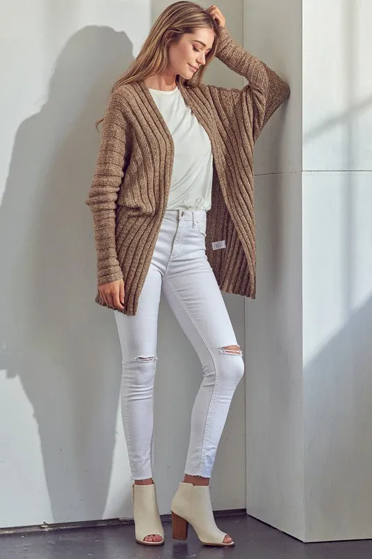 CHUNKY SWEATER KNIT CARDIGAN | Solid Acrylic Cardigan With Long Sleeves