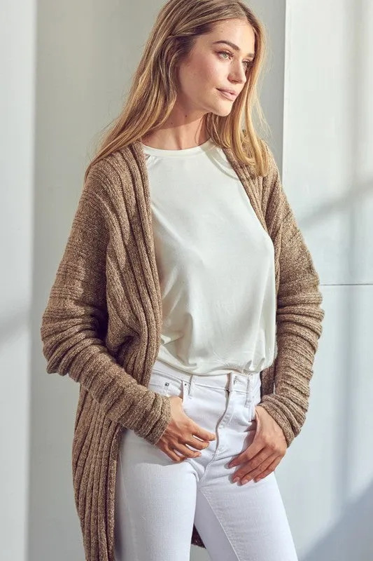 CHUNKY SWEATER KNIT CARDIGAN | Solid Acrylic Cardigan With Long Sleeves