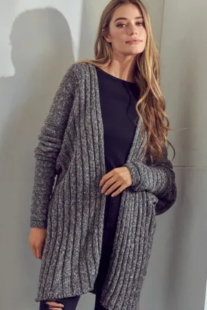 CHUNKY SWEATER KNIT CARDIGAN | Solid Acrylic Cardigan With Long Sleeves