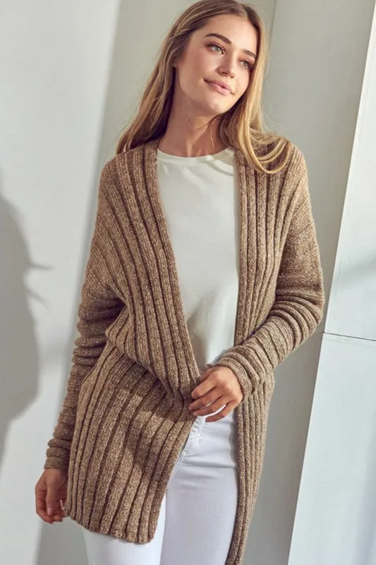 CHUNKY SWEATER KNIT CARDIGAN | Solid Acrylic Cardigan With Long Sleeves