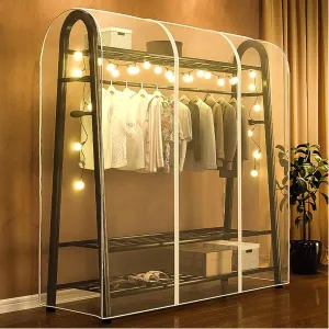Clear Garment Bags for Hanging Clothes, Dust-Proof Garment Rack Cover, Washable Suit Bag for Suit Coats Shirts(90x50x150cm)