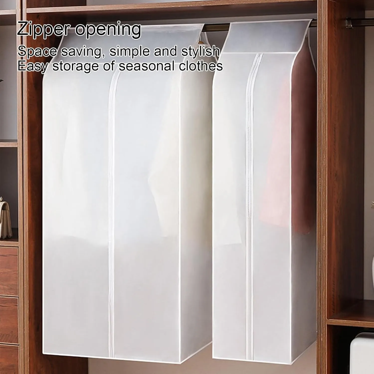 Clothes Cover for Hanging, Garment Bag, PEVA Material with Metal Zipper, Suitable for Coats, Jackets, Shirts(30x50x90cm x20x35in)