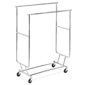 Clothing Rack Double Bar 48"-72"L x 56"-65"H, 200 lbs Weight Capacity
