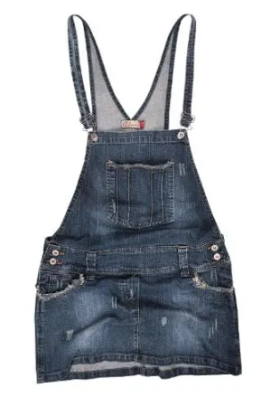 Clove Jeans Women Denim Short Dungarees Blue Mini Skirt Frayed Plus Size 8-22
