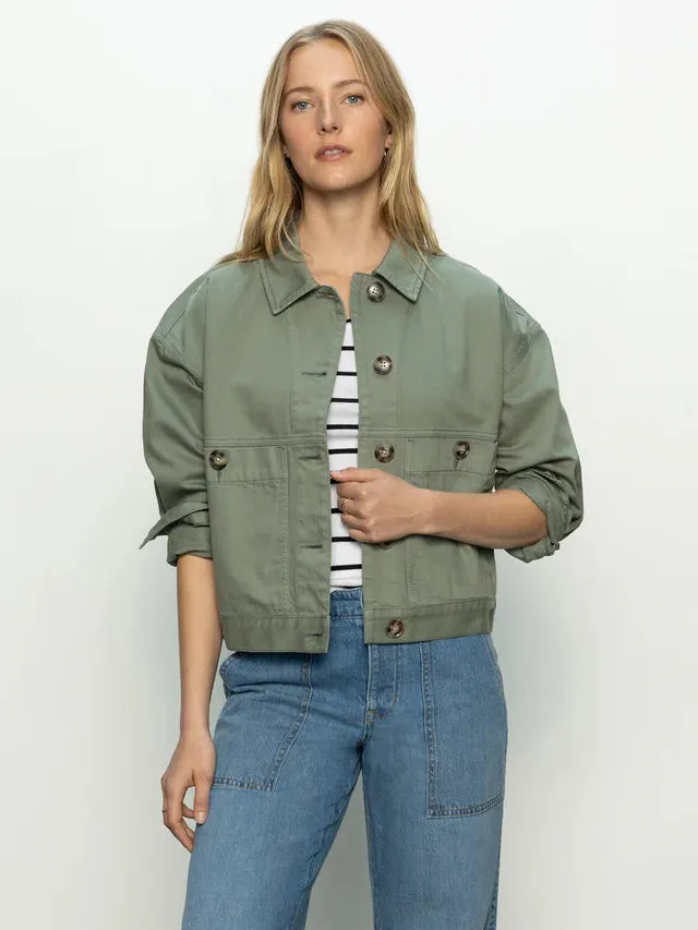 Coastal Denim Shacket - Dark Spruce