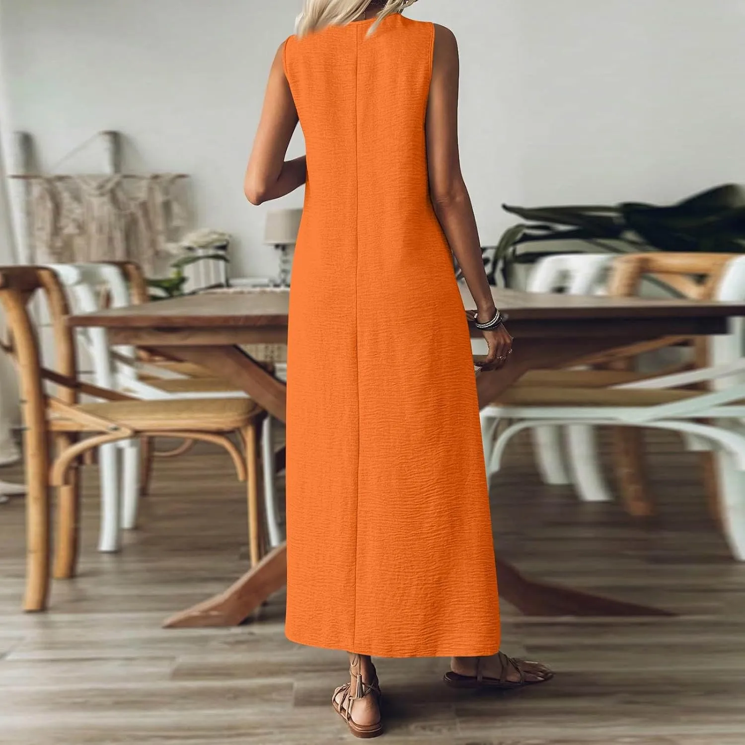 Cotton Linen Dresses for Women 2025 Elegant Classy Summer Vacation Boho Beach Long Sundress Sexy Flowy Maxi Dress