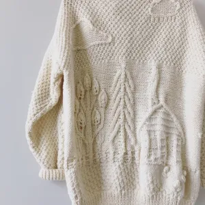 Cream Soft Happy Home Handmade Knit Cardigan