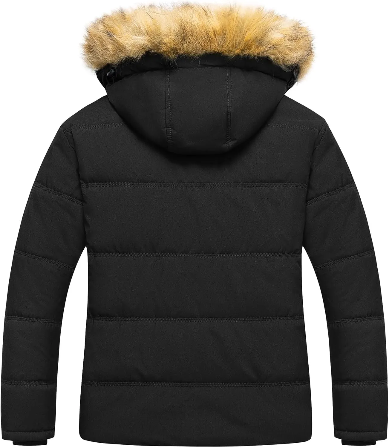 CREATMO US Women's Plus Size Puffer Jacket Waterproof Winter Coats Fleece Lined Detachable Fur Hood Available in 1X To 5X