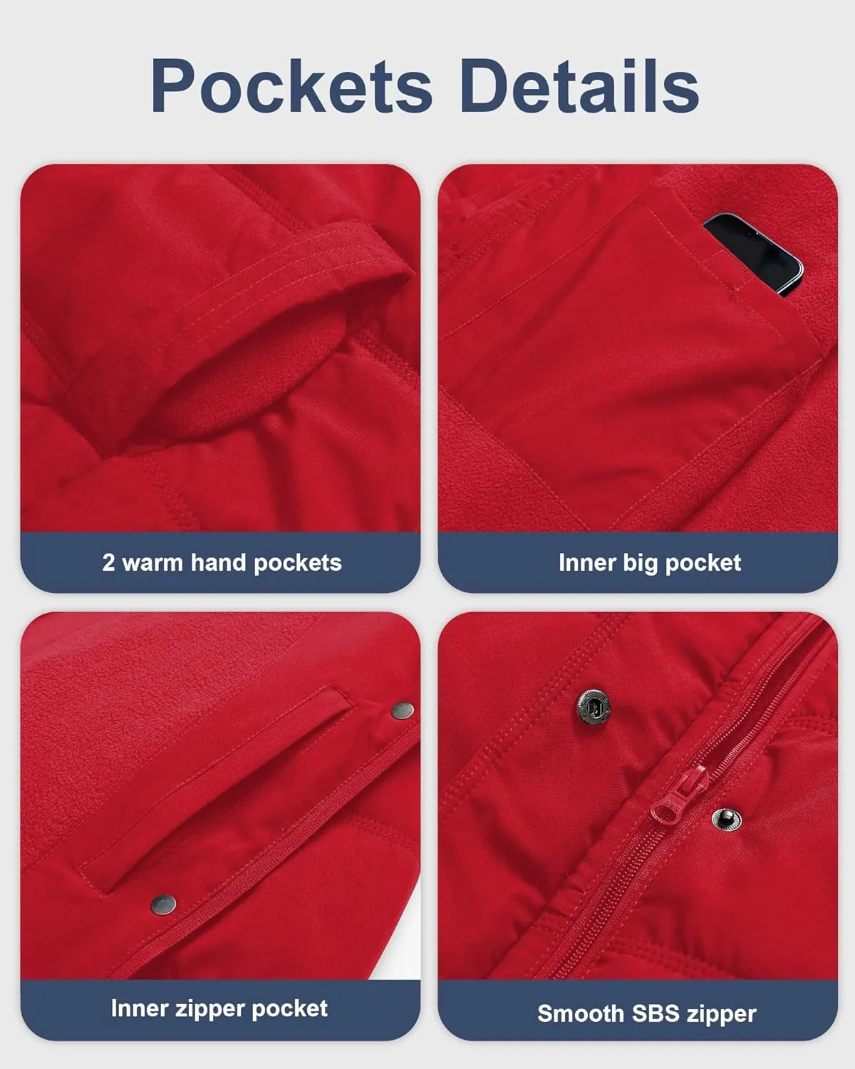 CREATMO US Women's Plus Size Puffer Jacket Waterproof Winter Coats Fleece Lined Detachable Fur Hood Available in 1X To 5X