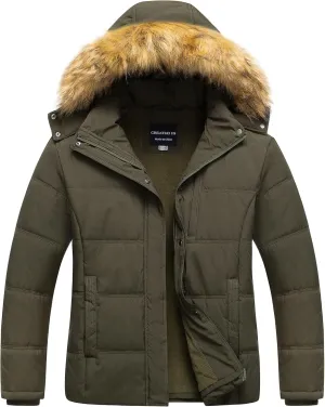 CREATMO US Women's Plus Size Puffer Jacket Waterproof Winter Coats Fleece Lined Detachable Fur Hood Available in 1X To 5X