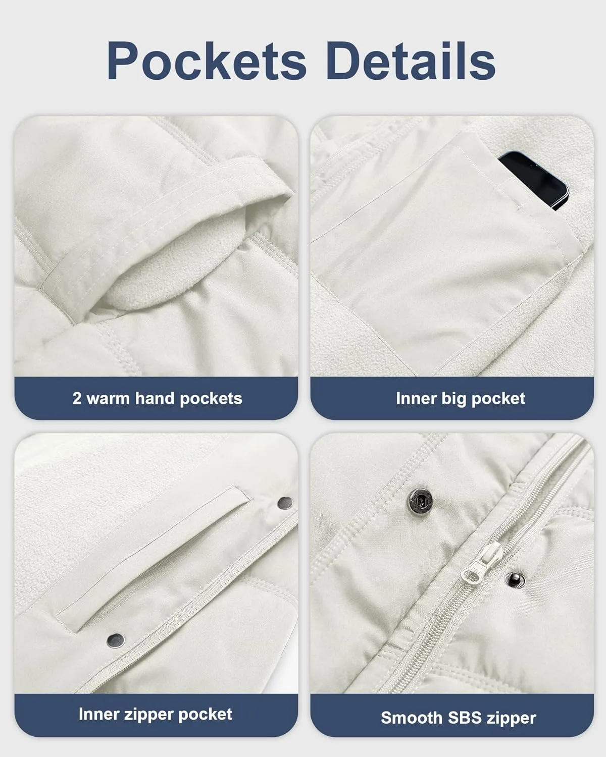 CREATMO US Women's Plus Size Puffer Jacket Waterproof Winter Coats Fleece Lined Detachable Fur Hood Available in 1X To 5X