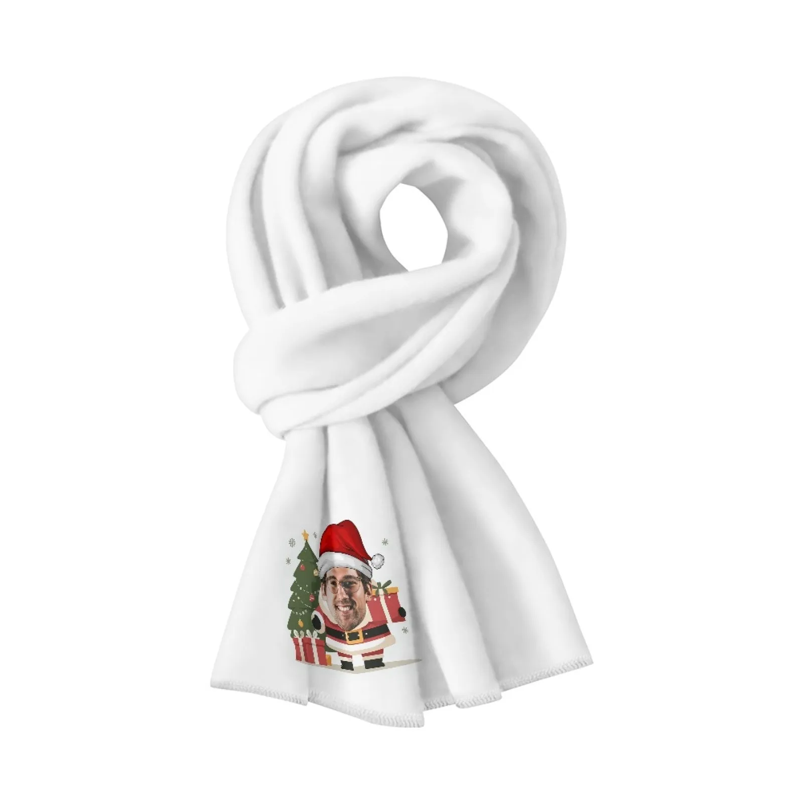 Custom Face&Text Fluffy Scarf Soft&High Elasticity Winter Gift
