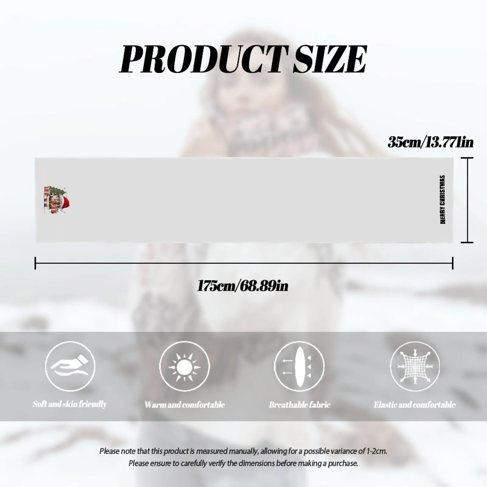 Custom Face&Text Fluffy Scarf Soft&High Elasticity Winter Gift