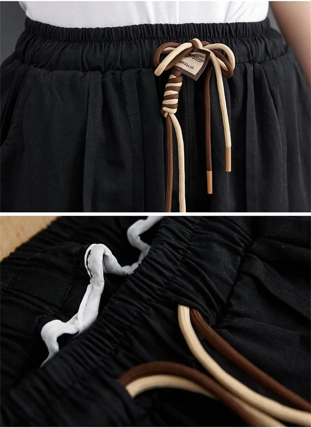 Disimlarl Women Casual Harem Pants Solid Comfortable Pants High Waist Trousers Elastic Waist Loose Pant