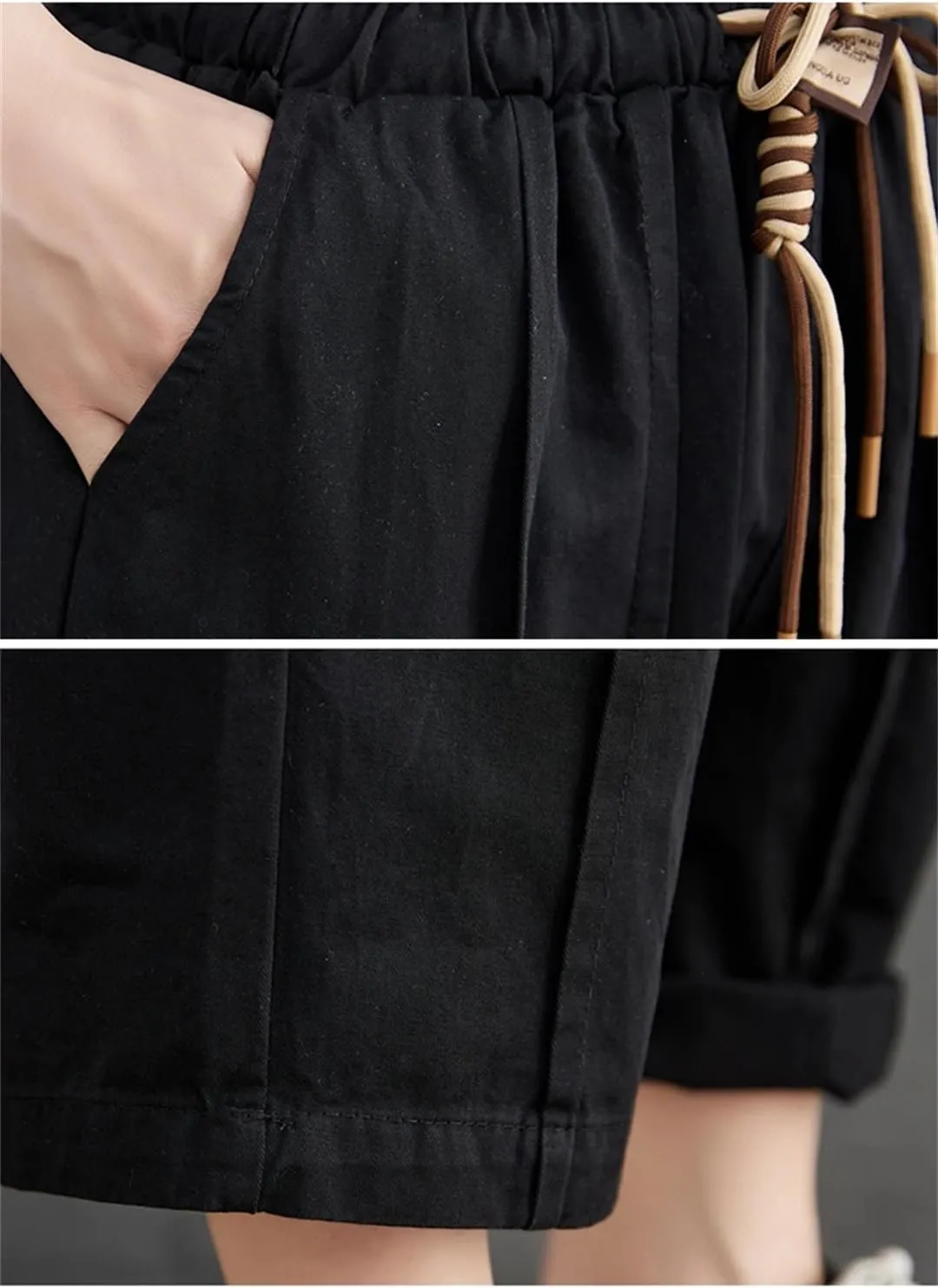 Disimlarl Women Casual Harem Pants Solid Comfortable Pants High Waist Trousers Elastic Waist Loose Pant