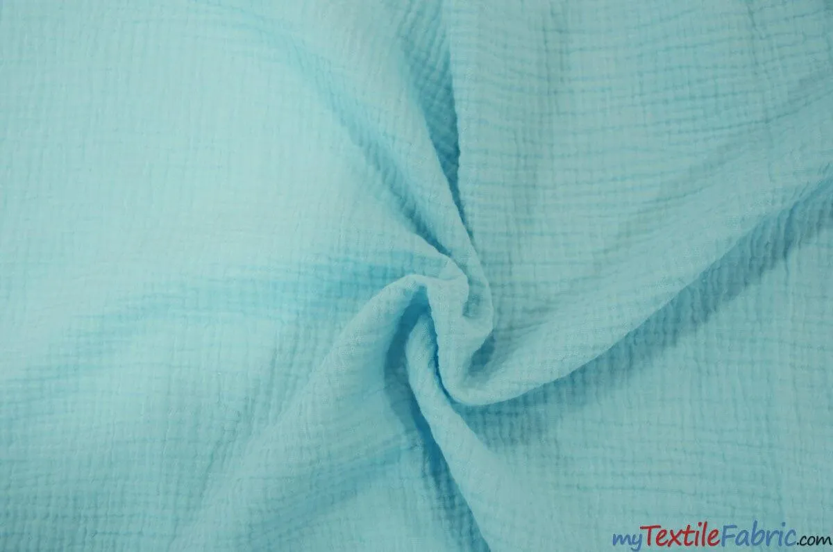 Double Layer Cotton Gauze Fabric | Soft Double Layer Muslin | 48" Wide | Double Cotton Gauze Fabric |