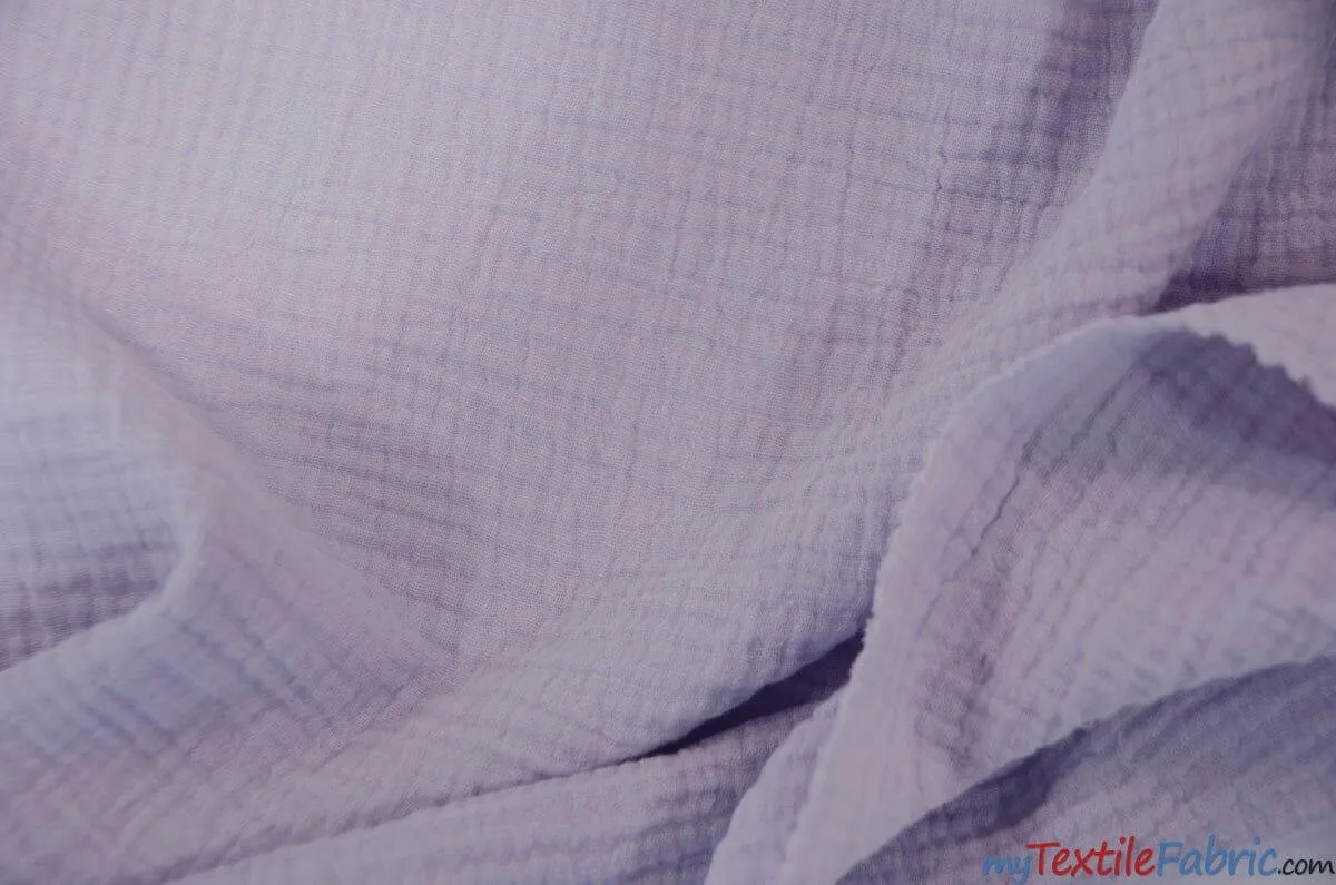 Double Layer Cotton Gauze Fabric | Soft Double Layer Muslin | 48" Wide | Double Cotton Gauze Fabric |