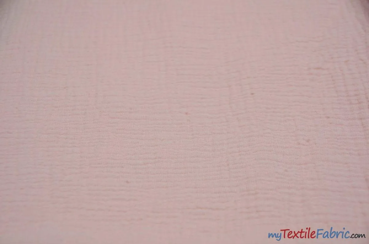 Double Layer Cotton Gauze Fabric | Soft Double Layer Muslin | 48" Wide | Double Cotton Gauze Fabric |