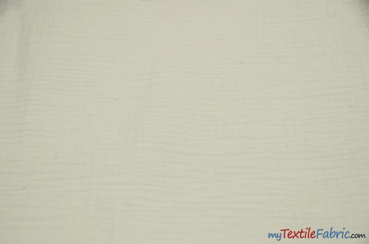 Double Layer Cotton Gauze Fabric | Soft Double Layer Muslin | 48" Wide | Double Cotton Gauze Fabric |