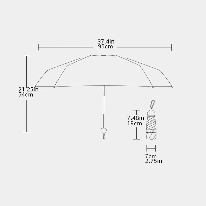Dual use Capsule Umbrella Rainproof Sun Protection