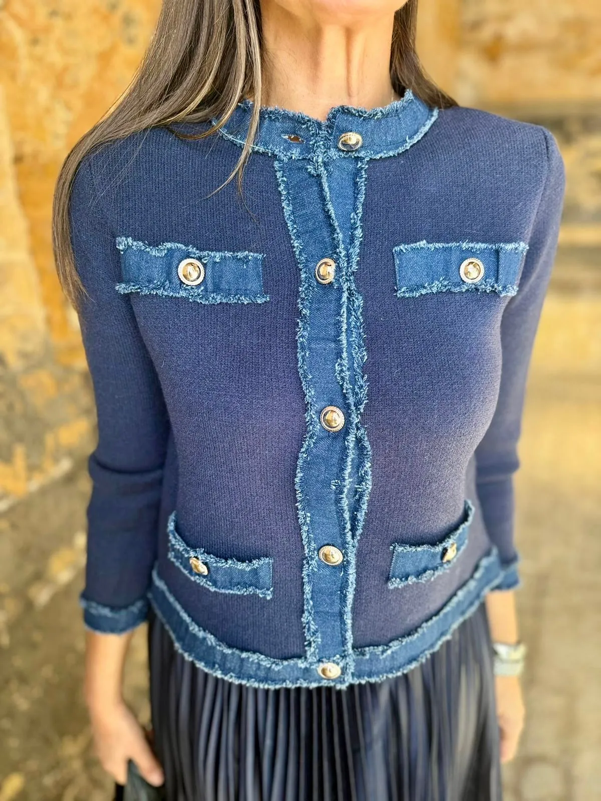 Dune Knitted Jacket Navy
