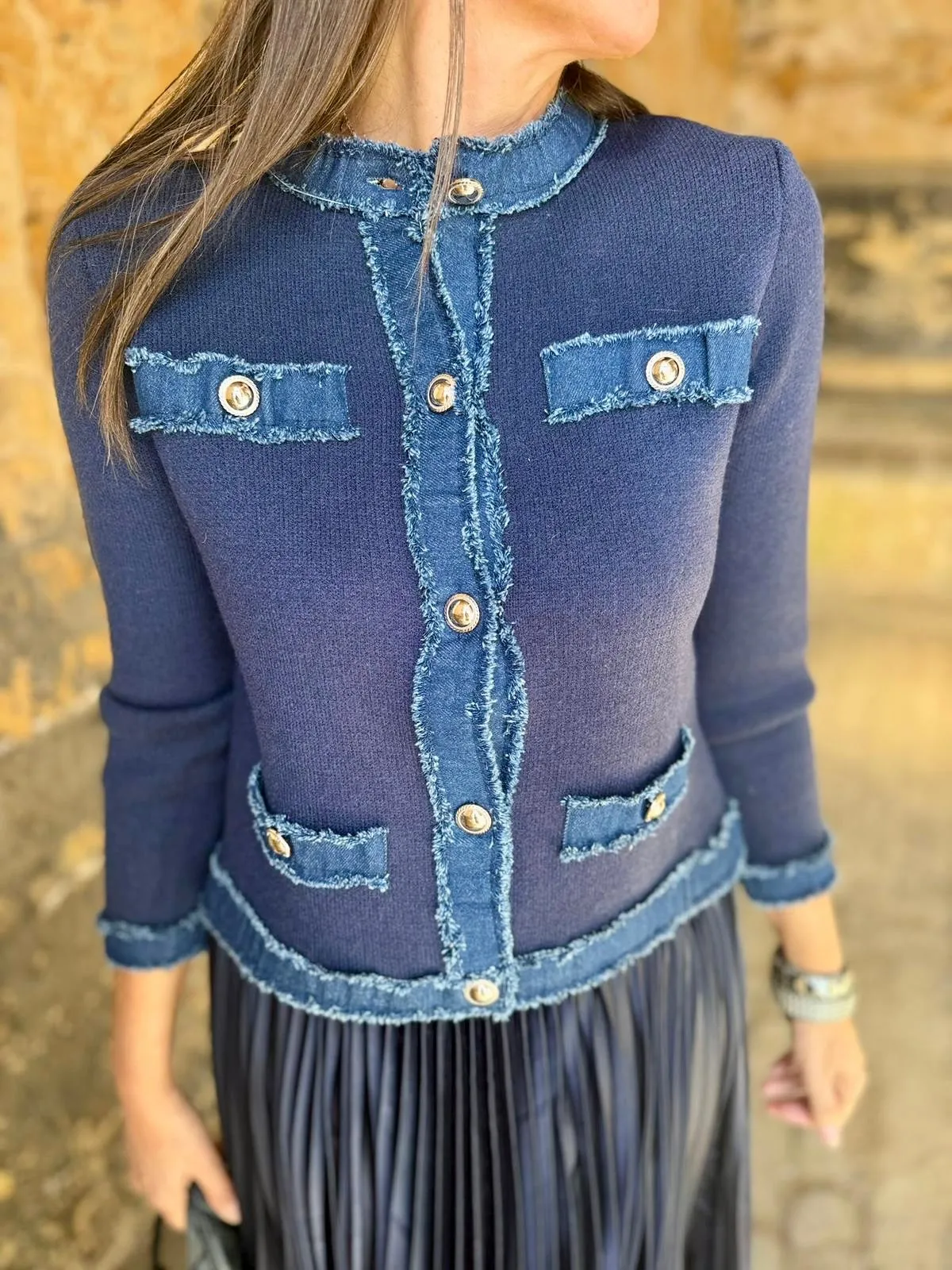 Dune Knitted Jacket Navy