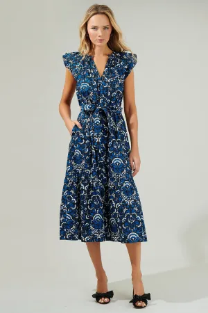 Dynamite Floral Button Midi Dress