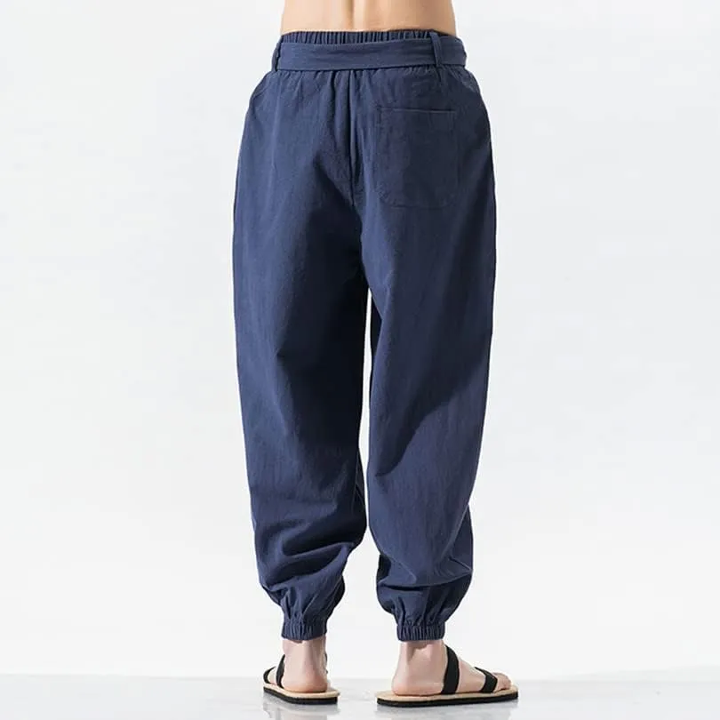 Embroidered Harem Pants, Chinese Style, Korean Men's Joggers Leggings