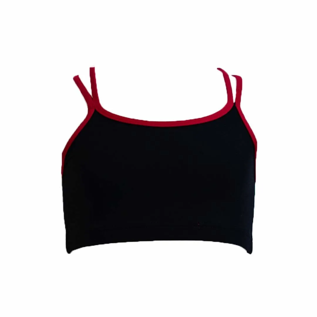 Essential Double Cross Strap Crop with Contrast Binding