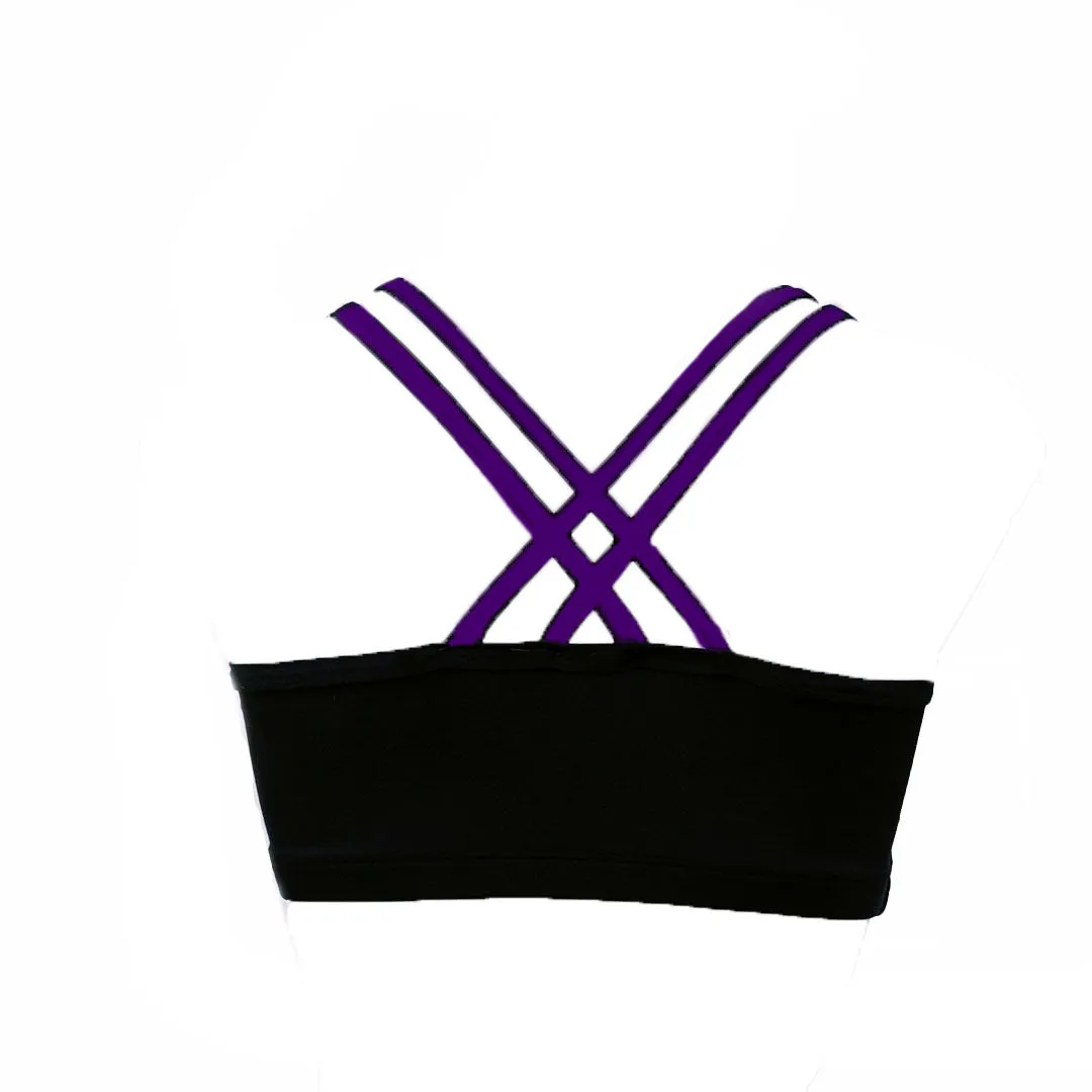 Essential Double Cross Strap Crop with Contrast Binding