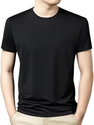 Essential Men's Undershirts White Cotton T-Shirts Crew Neck Moisture Wicking Summer Tee Shirts Unisex Adult Short Sleeve