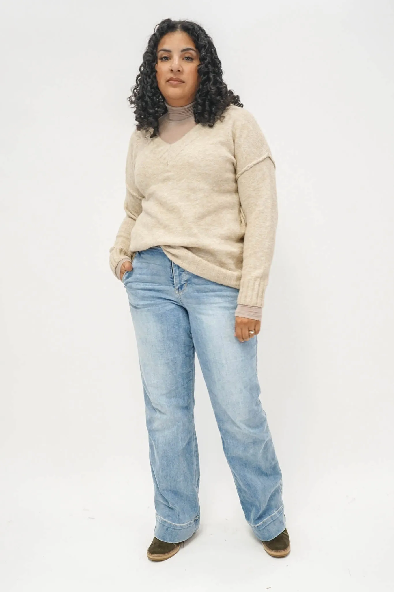 Essential Sheer Turtleneck in Ash Mocha