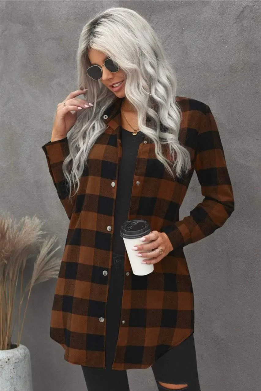 Evie Plaid Shirt Coat