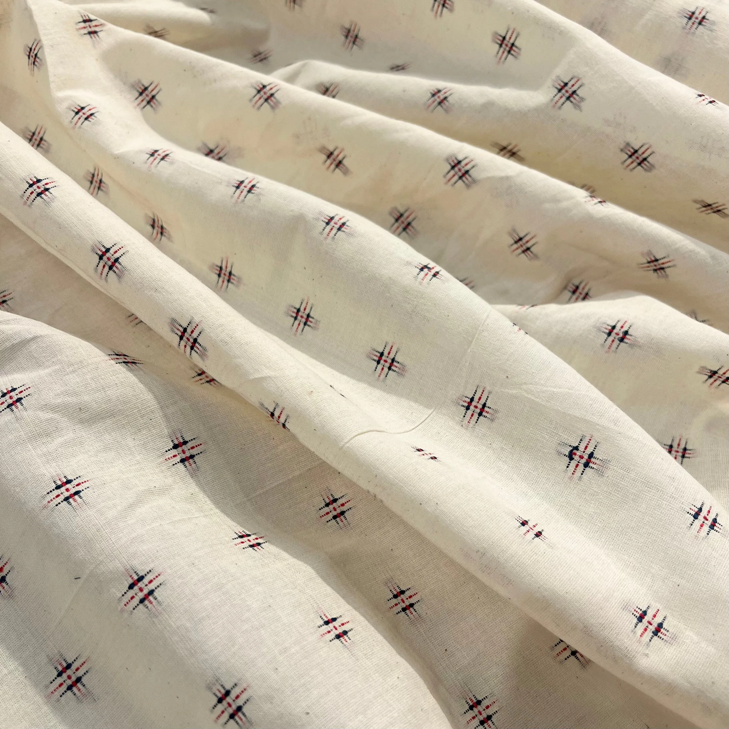 Finn Dobby Sheer Natural Indian Cotton