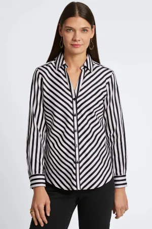 Foxcroft Mary Essential Stretch No Iron Stripe & Gingham Shirt