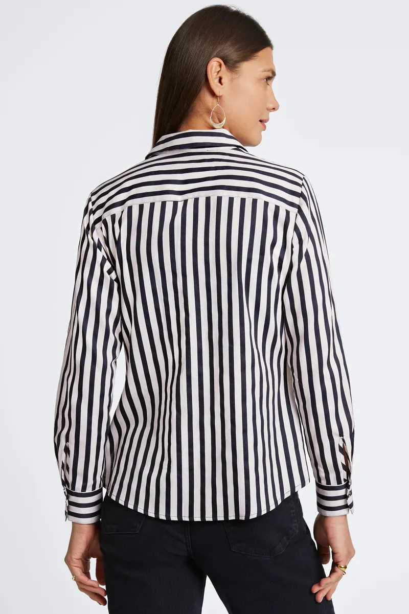 Foxcroft Mary Essential Stretch No Iron Stripe & Gingham Shirt
