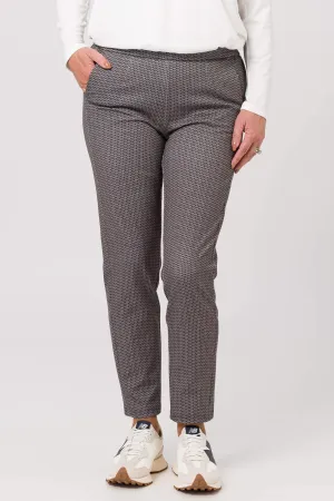 Frank Walder Mia 621607 087 Black Patterned Pull-On Trousers