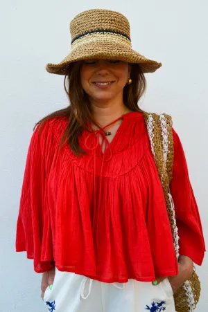 FRNCH Clovicia Red Blouse