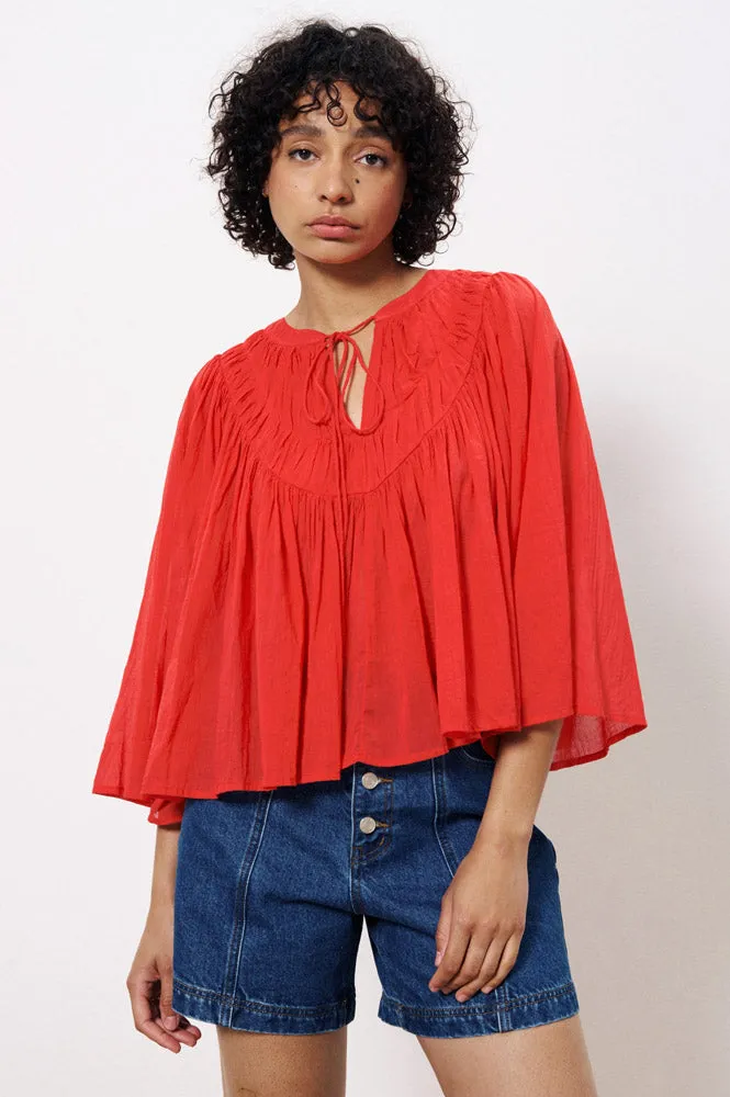 FRNCH Clovicia Red Blouse