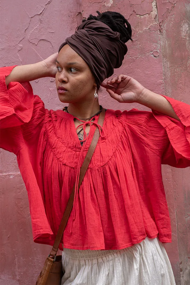 FRNCH Clovicia Red Blouse