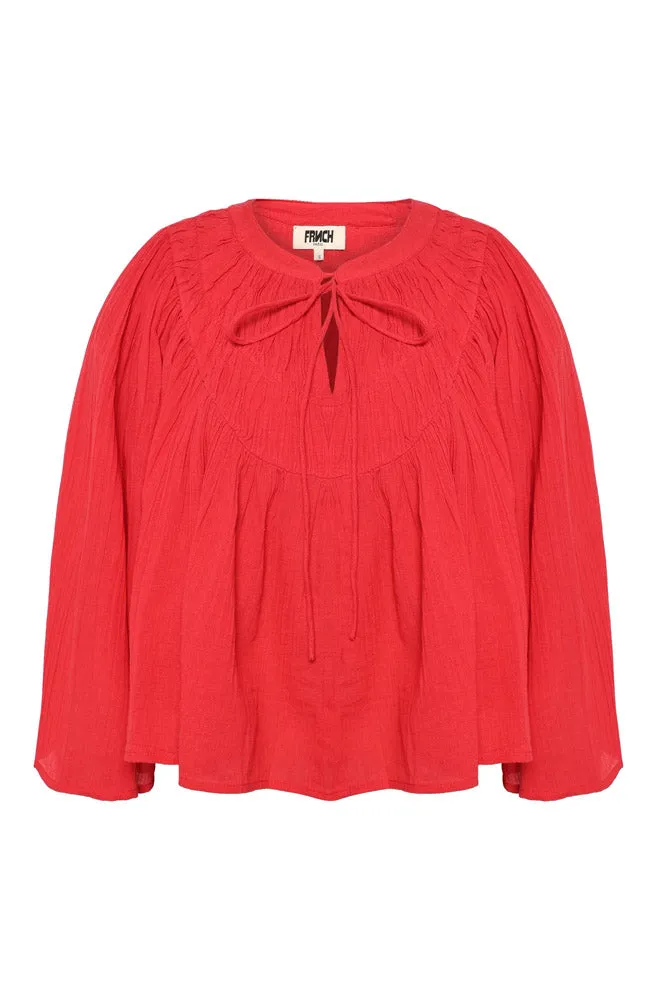 FRNCH Clovicia Red Blouse