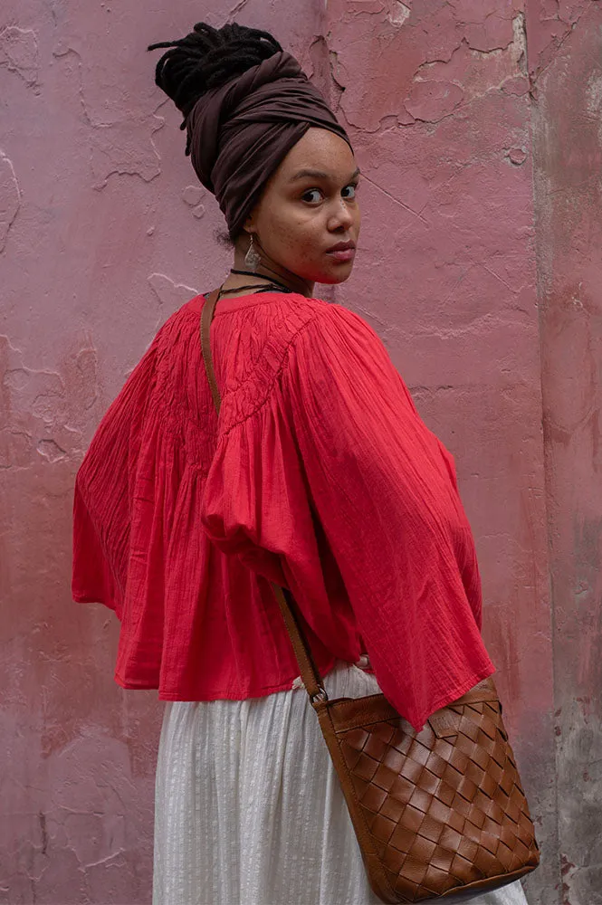 FRNCH Clovicia Red Blouse