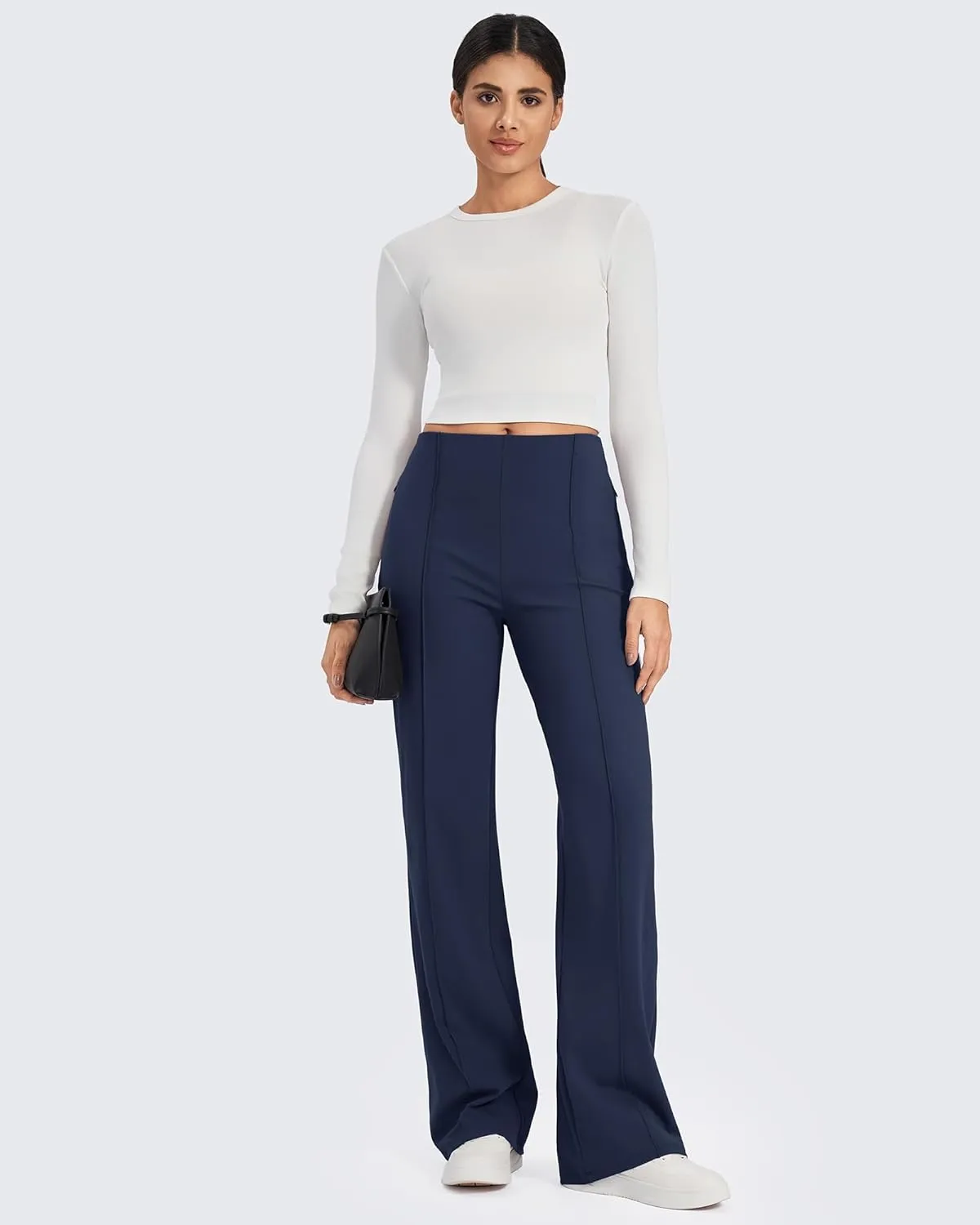 G4Free Wide Leg Pants for Women Yoga Pants with Pockets Stretchy Business Casual Dress Pants Loose Petite/Regular/Tall