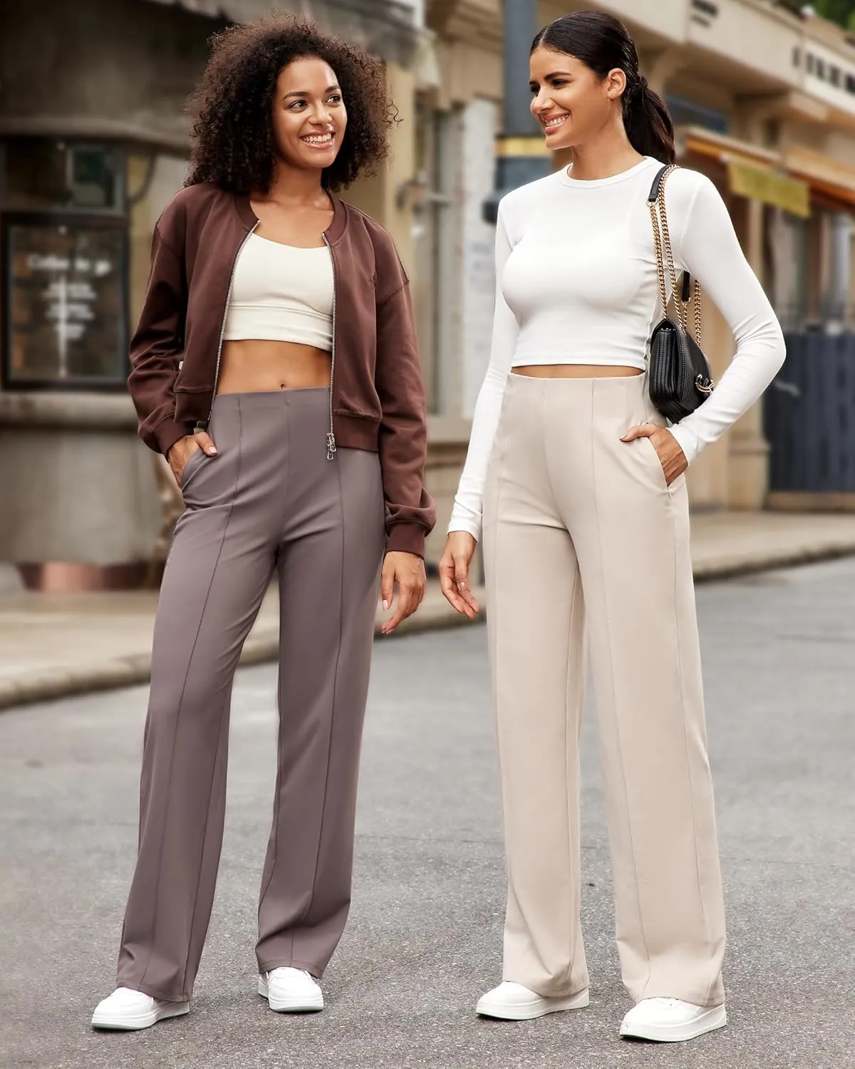 G4Free Wide Leg Pants for Women Yoga Pants with Pockets Stretchy Business Casual Dress Pants Loose Petite/Regular/Tall