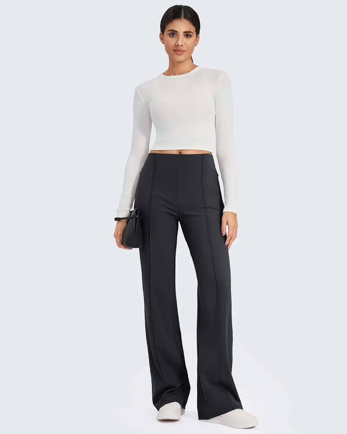G4Free Wide Leg Pants for Women Yoga Pants with Pockets Stretchy Business Casual Dress Pants Loose Petite/Regular/Tall