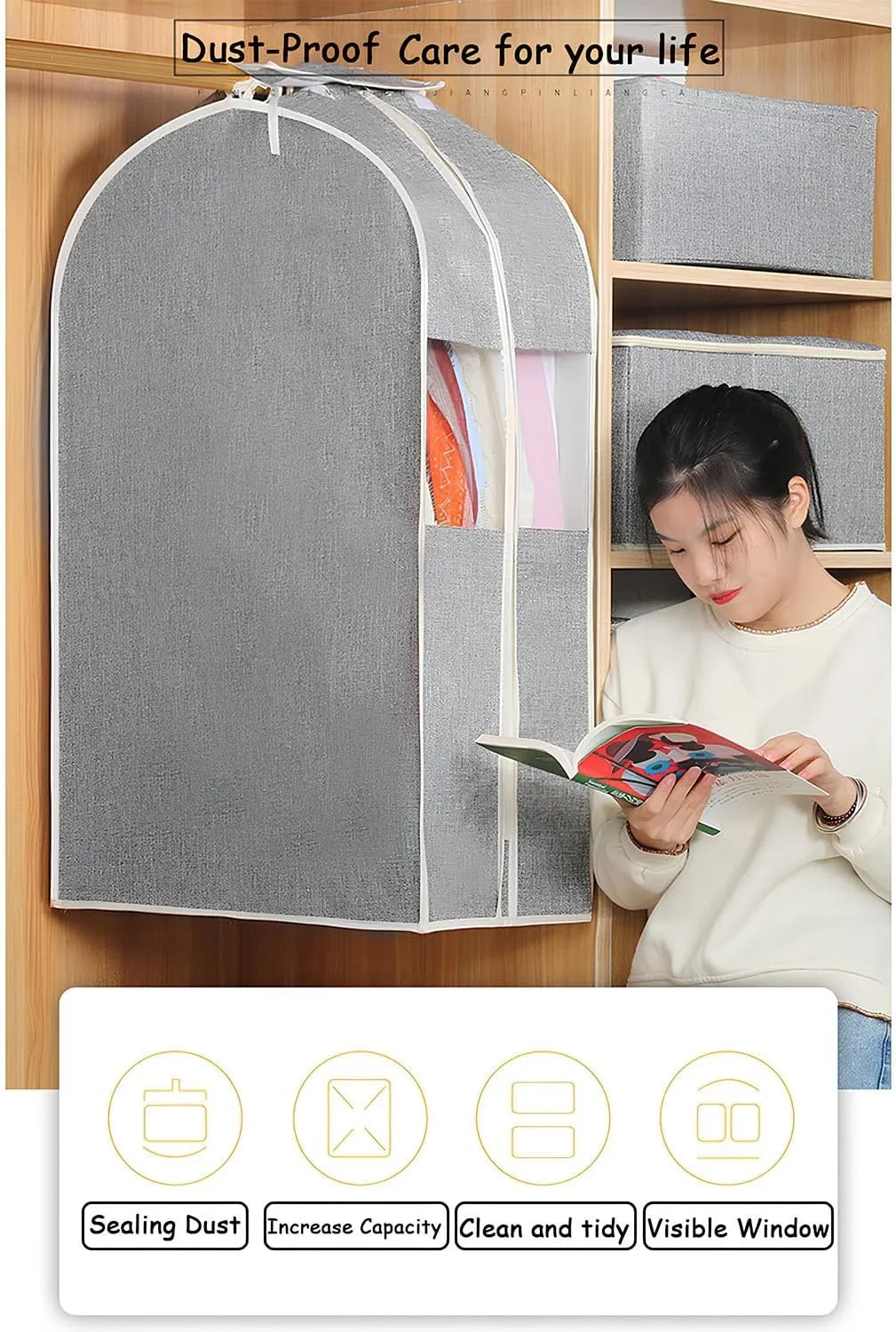 Garment Storage Bags for Hanging Clothes, Garment Bag, Suit Bags for Closet Storage, Garment Bags for Hanging Clothes, for Closet, Shirts, Coats, Dresses