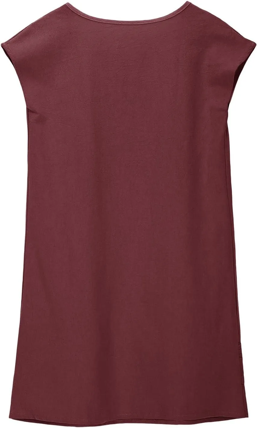 Girl's Cotton Linen Midi Dress Plus Size Cap Sleeve Pleated Summer Dresses Vacation 2025 Crew Neck Casual Dress