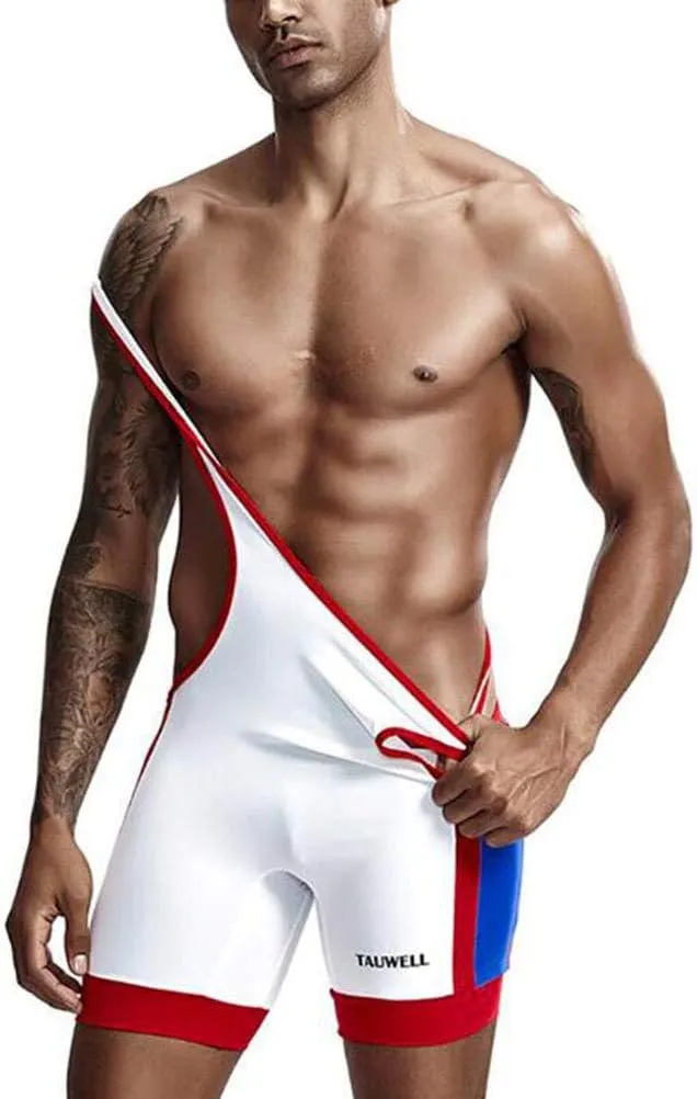 Gym Workout Wrestling Singlet For Men's Slim Comfortable Breathable Leotard Bodysuit Undershirts