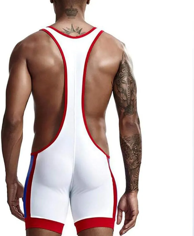 Gym Workout Wrestling Singlet For Men's Slim Comfortable Breathable Leotard Bodysuit Undershirts